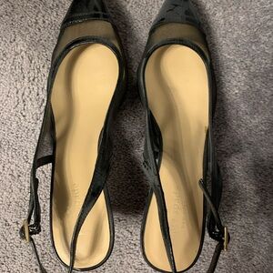 Kate Spade Black Mesh Slingback Heels